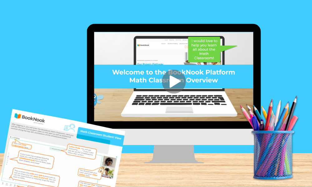 Screenshot of PDF and video of BookNook Math Classroom Overview