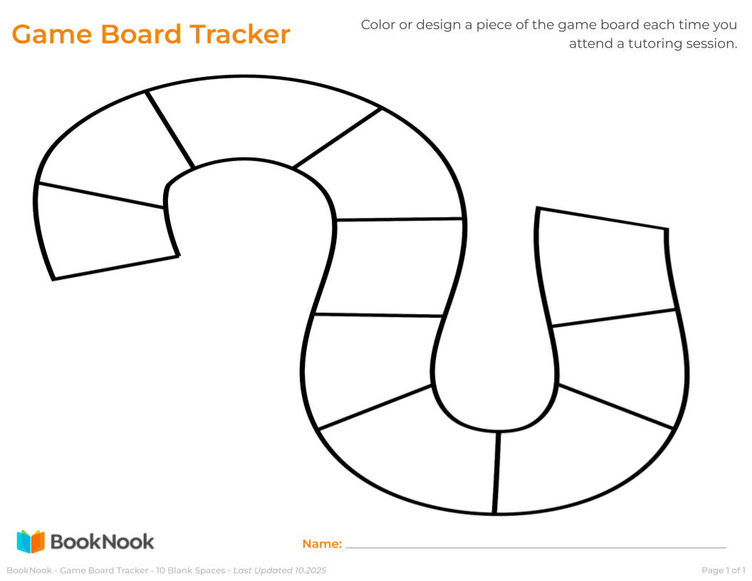 BookNook - Game Board Tracker - 10 Blank Spaces 10