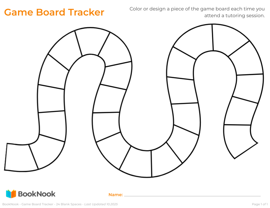 BookNook - Game Board Tracker - 24 Blank Spaces 10