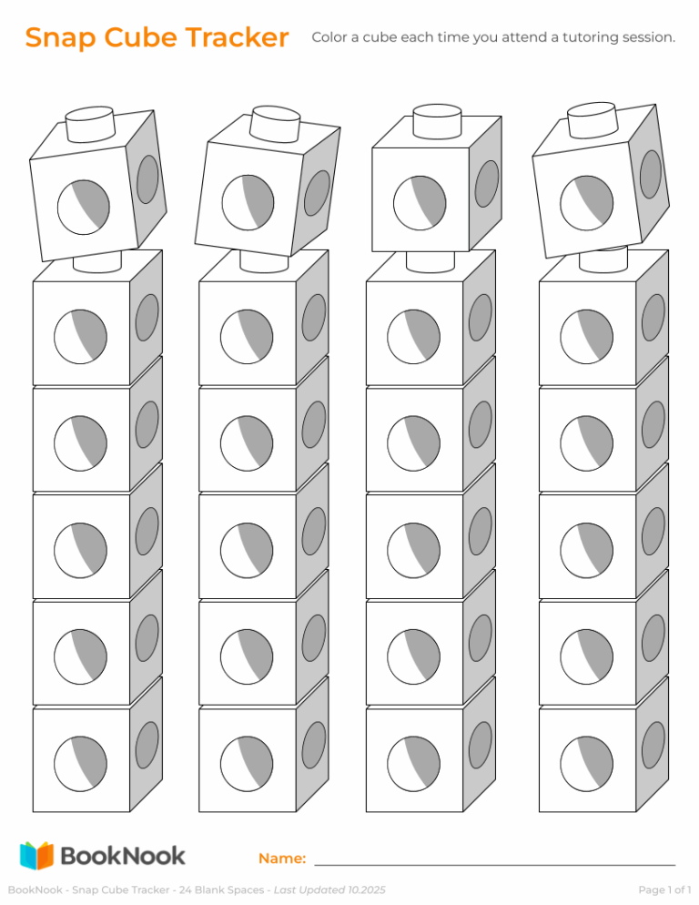 BookNook - Snap Cube Tracker - 24 Blank Spaces 10