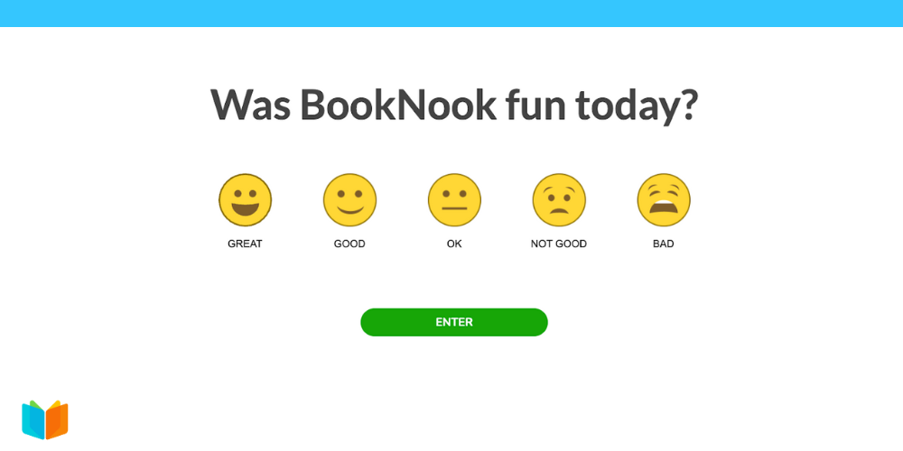 Screenshot of the BookNook math emoji exit ticket