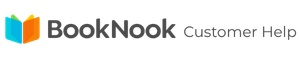 BookNook logo image plus text that reads "Customer Help" in light grey.