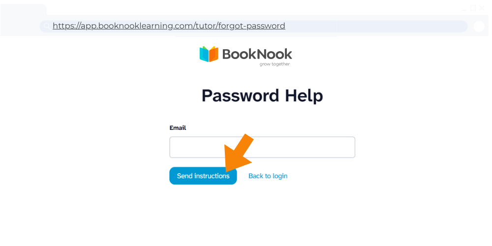Password Help screen with email field and "Send instructions" button.